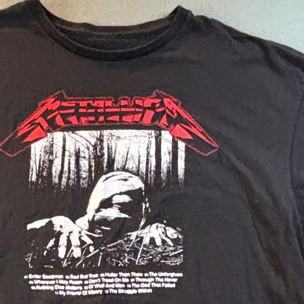 Metallica Enter Sandman T Shirt Mens XL Black Metal Rock Band Tee Y2K
